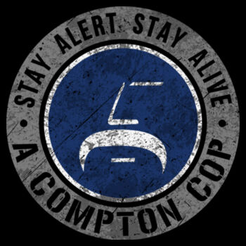 A COMPTON COP LOGO - PREMIUM WOMEN'S S/S TEE - BLACK Design