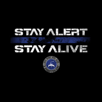 STAY ALERT STAY ALIVE FADED BLUE LINE - PREMIUM UNISEX CREW NECK SWEATER - BLACK Design