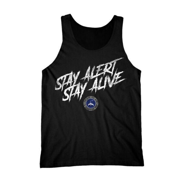 STAY ALERT STAY ALIVE - MEN'S/UNISEX PREMIUM TANK TOP - BLACK Thumbnail
