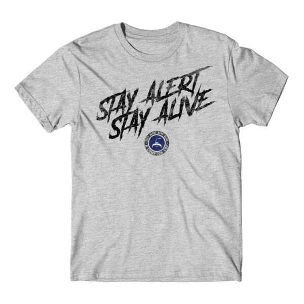 STAY ALERT STAY ALIVE - PREMIUM UNISEX S/S TEE - LIGHT GRAY HEATHER Thumbnail