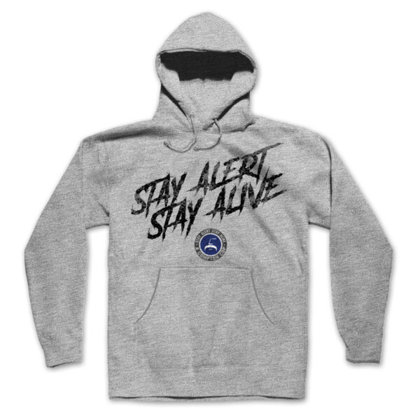 STAY ALERT STAY ALIVE - PREMIUM PULLOVER HOODIE - LIGHT GRAY HEATHER Thumbnail