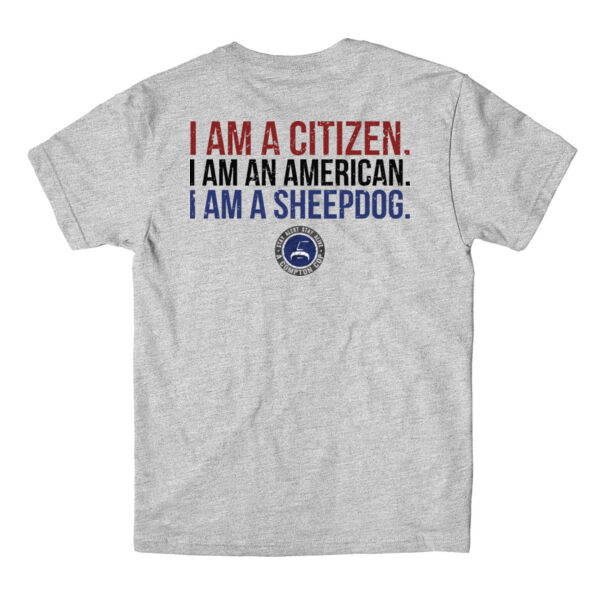 I AM A SHEEPDOG - PREMIUM MEN'S S/S TEE - LIGHT GRAY HEATHER Thumbnail