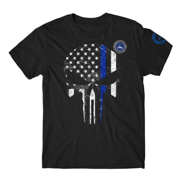 BLUE LINE SKULL - PREMIUM MEN'S S/S TEE Thumbnail