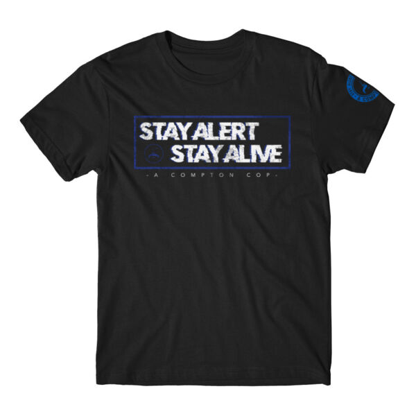 STAY ALERT STAY ALIVE BOXED IN - PREMIUM MEN'S S/S TEE - BLACK Thumbnail