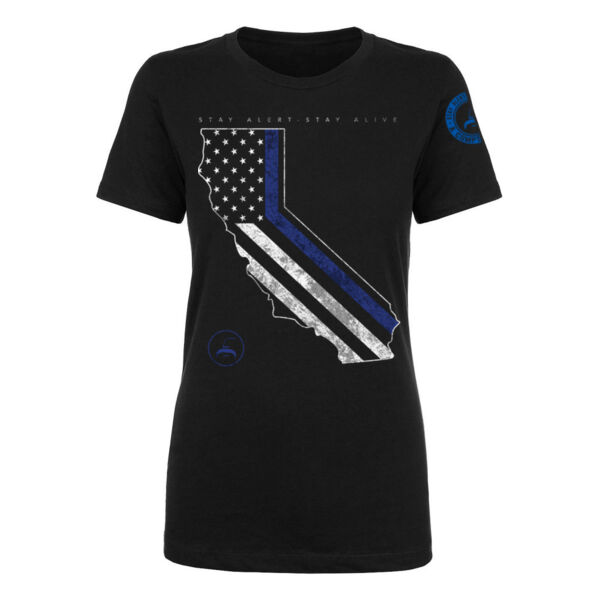 CALIFORNIA BLUE LINE - PREMIUM WOMEN'S S/S TEE - BLACK Thumbnail