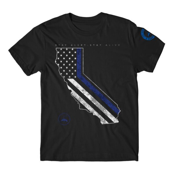 CALIFORNIA BLUE LINE - PREMIUM MEN'S S/S TEE - BLACK Thumbnail