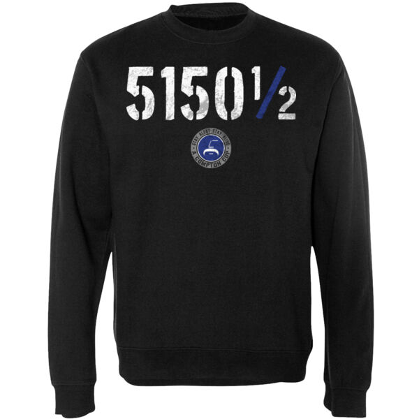 5150 1/2 - PREMIUM UNISEX CREW NECK SWEATER - BLACK Thumbnail