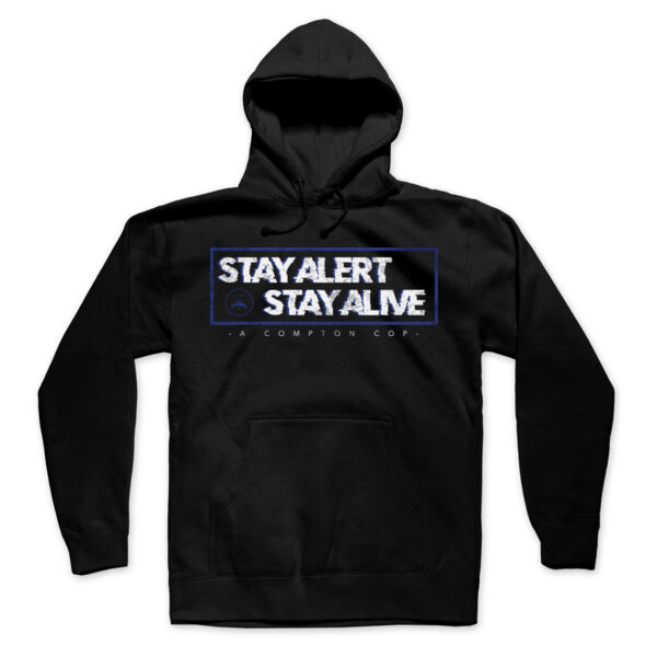STAY ALERT STAY ALIVE BOXED IN - PREMIUM UNISEX PULLOVER HOODIE - BLACK Thumbnail