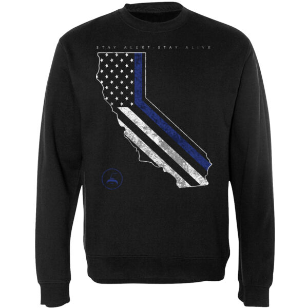 CALIFORNIA BLUE LINE - PREMIUM UNISEX CREW NECK SWEATER - BLACK Thumbnail