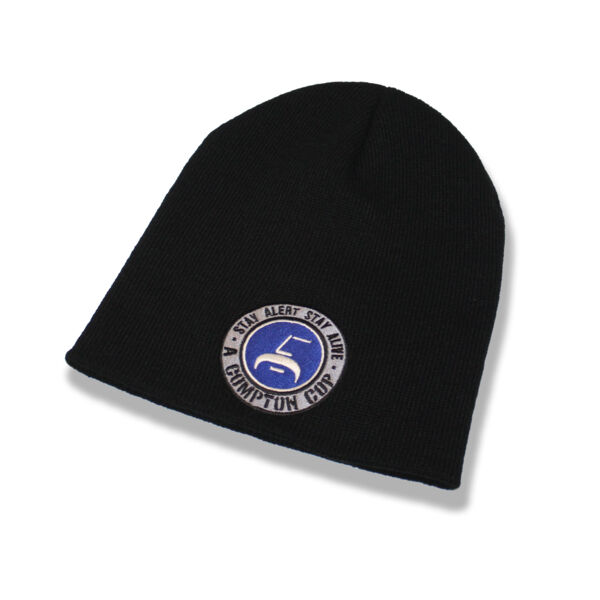 A COMPTON COP - SIGNATURE SHORT BEANIE - LOGO FRONT Thumbnail
