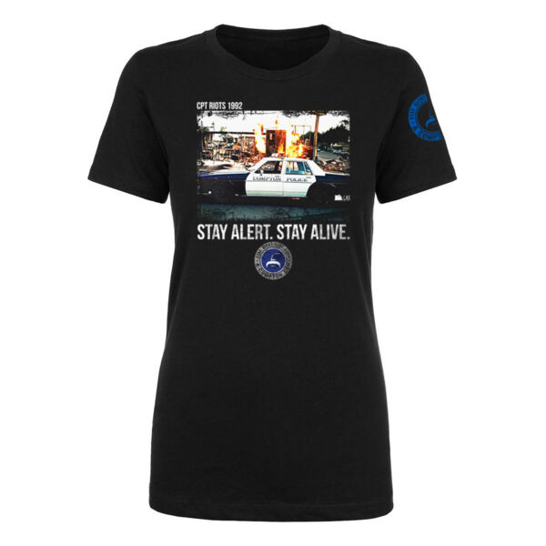 CPT RIOTS - PREMIUM WOMEN'S S/S TEE - BLACK Thumbnail