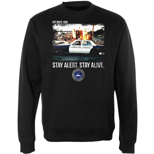 CPT RIOTS - PREMIUM UNISEX CREW NECK SWEATER - BLACK Thumbnail