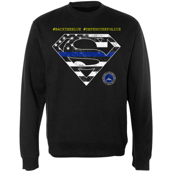 DEFEND THE POLICE - PREMIUM UNISEX CREW NECK SWEATSHIRT - BLACK Thumbnail